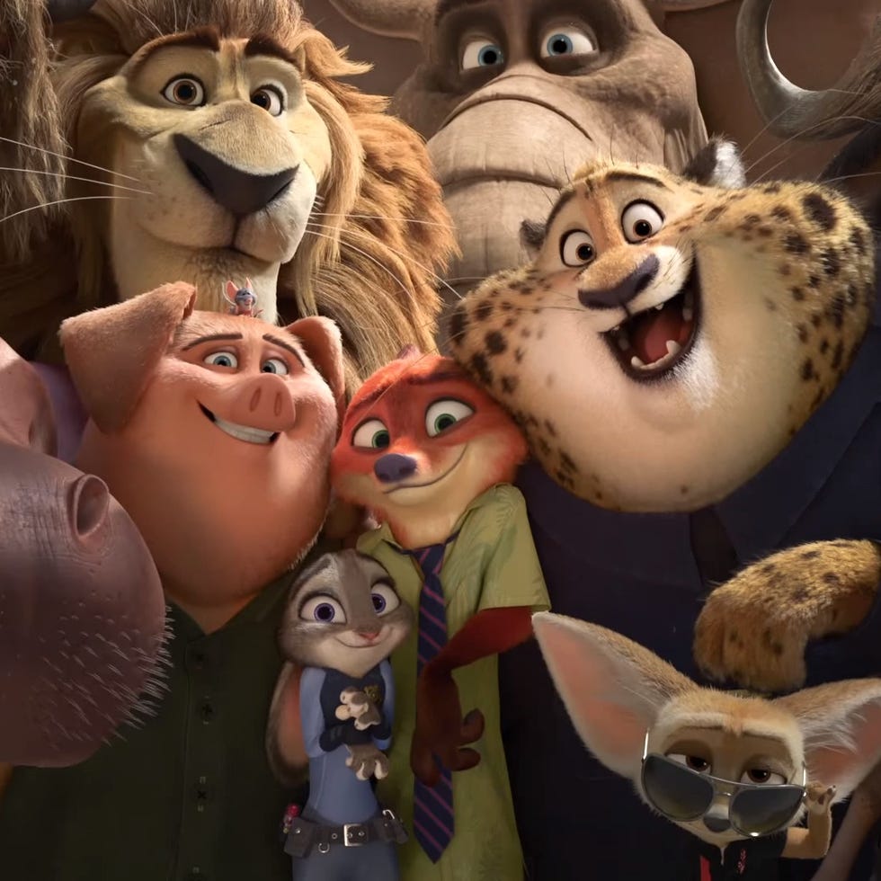 A scene from Zootopia, a Good Housekeeping pick for best animated movies a scene from zootopia, a good housekeeping pick for best animated movies
